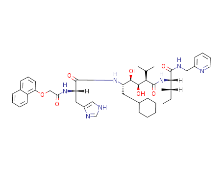 (2R,3R,4R,5S)-6-cyclohexyl-3,4-dihydroxy-5-{[(2S)-3-(1H-imidazol-5-yl)-2-{[(naphthalen-1-yloxy)acetyl]amino}propanoyl]amino}-2-(1-methylethyl)-N-{(1S,2S)-2-methyl-1-[(pyridin-2-ylmethyl)carbamoyl]buty
