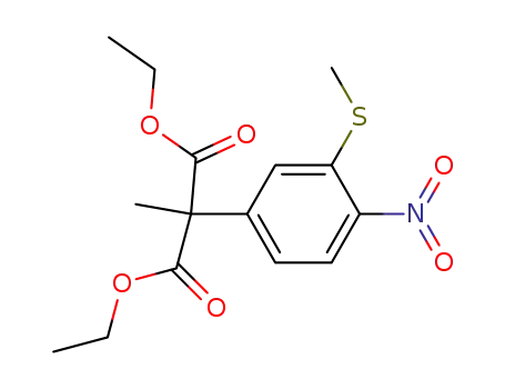 Molecular Structure of 58810-01-8 (Propanedioic acid, methyl[3-(methylthio)-4-nitrophenyl]-, diethyl ester)