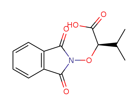 Molecular Structure of 310404-44-5 (Butanoic acid, 2-[(1,3-dihydro-1,3-dioxo-2H-isoindol-2-yl)oxy]-3-methyl-, (2R)-)