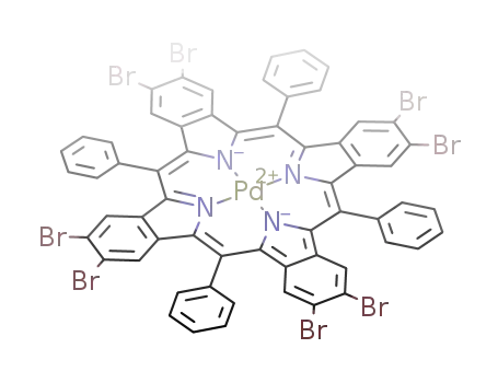 Molecular Structure of 1123832-45-0 ((22,23,72,73,122,123,172,173-octabromo-5,10,15,20-tetraphenyltetrabenzoporphyrinato)palladium(II))