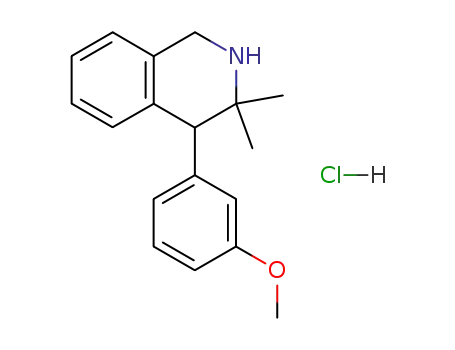 Molecular Structure of 77740-50-2 (Isoquinoline, 1,2,3,4-tetrahydro-4-(3-methoxyphenyl)-3,3-dimethyl-,
hydrochloride)