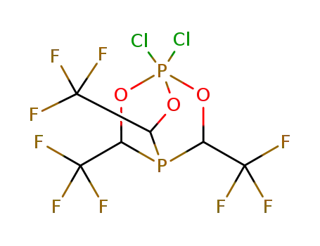 Molecular Structure of 106649-24-5 (2,6,7-Trioxa-1,4-diphosphabicyclo[2.2.2]octane,
1,1-dichloro-1,1-dihydro-3,5,8-tris(trifluoromethyl)-)