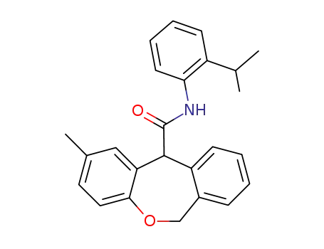 Molecular Structure of 144169-97-1 (2-methyl-N-[2-(1-methylethyl)phenyl]-6,11-dihydrodibenzo[b,e]oxepine-11-carboxamide)