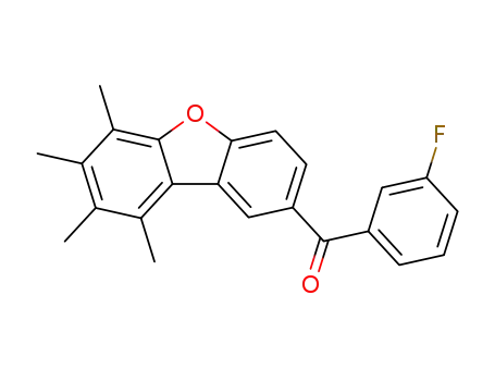 Molecular Structure of 91787-03-0 (Methanone, (3-fluorophenyl)(6,7,8,9-tetramethyl-2-dibenzofuranyl)-)