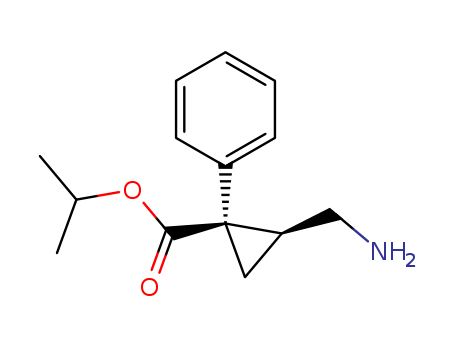 Molecular Structure of 105309-91-9 (Cyclopropanecarboxylic acid, 2-(aminomethyl)-1-phenyl-, 1-methylethyl
ester, cis-)