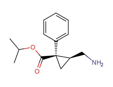 Molecular Structure of 105309-91-9 (Cyclopropanecarboxylic acid, 2-(aminomethyl)-1-phenyl-, 1-methylethyl
ester, cis-)