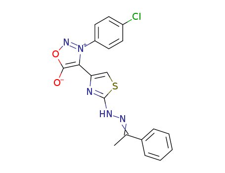 3-(4-CHLOROPHENYL)-5-HYDROXY-4-((2-A-BENZYLIDENEHYDRAZINYL)-4-THIAZ OLYL)-1,2,3-OXADIAZOLIUM