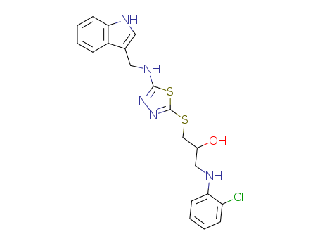 2-Propanol,1-[(2-chlorophenyl)amino]-3-[[5-[(1H-indol-3-ylmethyl)amino]-1,3,4-thiadiazol-2-yl]thio]-