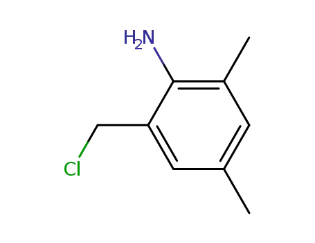 Molecular Structure of 114060-10-5 (Benzenamine, 2-(chloromethyl)-4,6-dimethyl-)