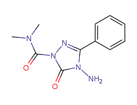 Molecular Structure of 73324-36-4 (1-Dimethylaminoformyl-3-phenyl-4-amino-4,5(1H)-dihydro-1,2,4-triazole- 5-one)