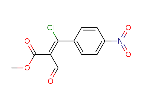 Molecular Structure of 106098-08-2 (2-Propenoic acid, 3-chloro-2-formyl-3-(4-nitrophenyl)-, methyl ester, (Z)-)
