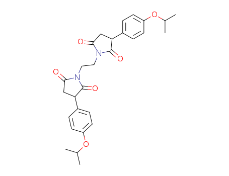 Molecular Structure of 115906-24-6 (2,5-Pyrrolidinedione,1,1'-(1,2-ethanediyl)bis[3-[4-(1-methylethoxy)phenyl]-)