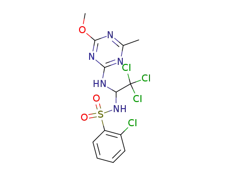N-<(4-Methoxy-6-methyl-1,3,5-triazin-2-ylamino)-2,2,2-trichlorethyl>-2-chlorbenzolsulfonsaeureamid
