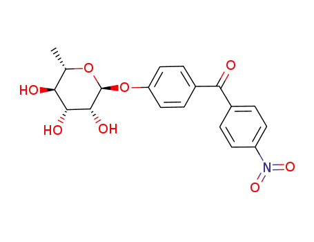 Molecular Structure of 83355-72-0 ((4-((6-Deoxy-alpha-L-mannopyranosyl)oxy)phenyl)(4-nitrophenyl)methanon e)
