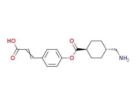 Cyclohexanecarboxylic acid, 4-(aminomethyl)-,
4-(2-carboxyethenyl)phenyl ester, trans-