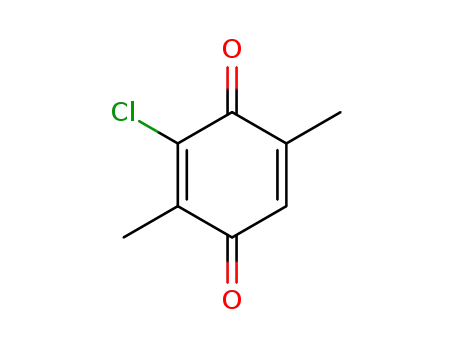 Molecular Structure of 40853-39-2 (2,5-Cyclohexadiene-1,4-dione, 3-chloro-2,5-dimethyl-)