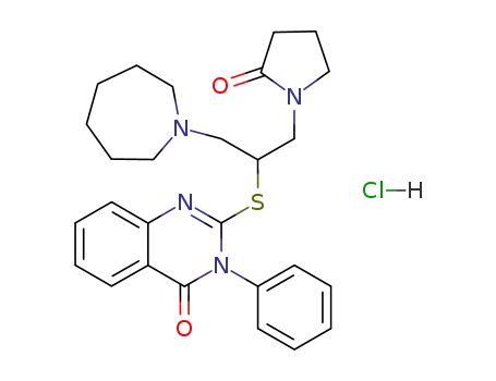 Molecular Structure of 117039-05-1 (2-{[1-(azepan-1-yl)-3-(2-oxopyrrolidin-1-yl)propan-2-yl]sulfanyl}-3-phenylquinazolin-4(3H)-one hydrochloride (1:1))
