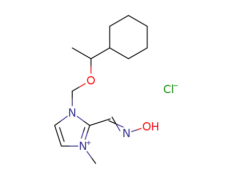 Molecular Structure of 117941-62-5 ((Z)-{1-[(1-cyclohexylethoxy)methyl]-3-methyl-1,3-dihydro-2H-imidazol-2-ylidene}-N-oxomethanaminium chloride)