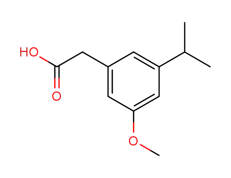 Molecular Structure of 51028-84-3 (3-Isopropyl-5-methoxyphenylacetic acid)