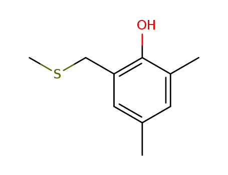 Molecular Structure of 10341-45-4 (2,4-DIMETHYL-6-(METHYLTHIOMETHYL)PHENOL)