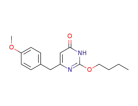 Molecular Structure of 143467-68-9 (2-butoxy-6-(4-methoxybenzyl)pyrimidin-4(1H)-one)