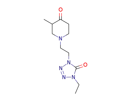 Molecular Structure of 173065-98-0 (1-<2-(4-ethyl-4,5-dihydro-5-oxo-1H-tetrazol-1-yl)ethyl>-3-methyl-4-piperidone)