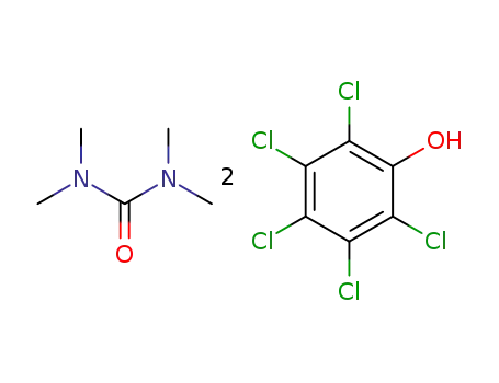 Molecular Structure of 87448-58-6 (2,3,4,5,6-Pentachloro-phenol; compound with tetramethyl-urea)