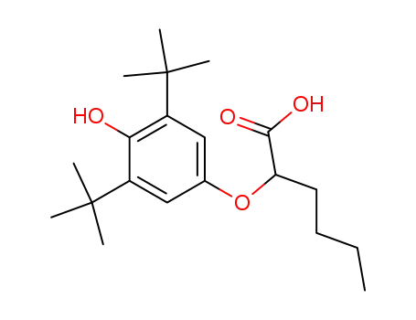 Molecular Structure of 59404-25-0 (2-(3,5-di-tert-butyl-4-hydroxyphenoxy)hexanoic acid)