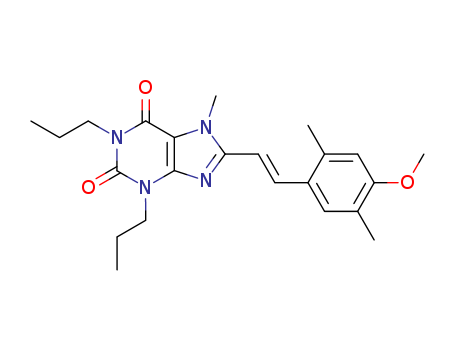 8-[2-(4-methoxy-2,5-dimethylphenyl)ethenyl]-7-methyl-1,3-dipropylpurine-2,6-dione