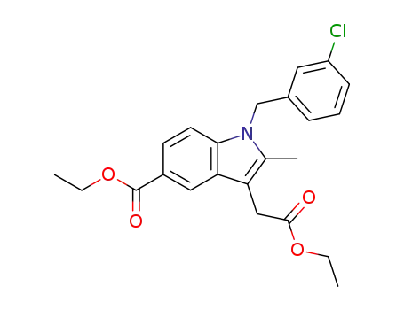 Molecular Structure of 163735-15-7 (1H-Indole-3-acetic acid,
1-[(3-chlorophenyl)methyl]-5-(ethoxycarbonyl)-2-methyl-, ethyl ester)