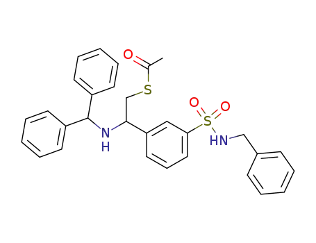 Thioacetic acid S-[2-(benzhydryl-amino)-2-(3-benzylsulfamoyl-phenyl)-ethyl] ester