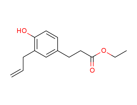 Molecular Structure of 166959-22-4 (Benzenepropanoic acid, 4-hydroxy-3-(2-propenyl)-, ethyl ester)