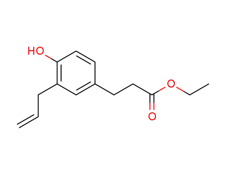 Molecular Structure of 166959-22-4 (Benzenepropanoic acid, 4-hydroxy-3-(2-propenyl)-, ethyl ester)