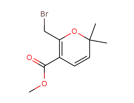 Molecular Structure of 188676-66-6 (2H-Pyran-5-carboxylic acid, 6-(bromomethyl)-2,2-dimethyl-, methyl
ester)