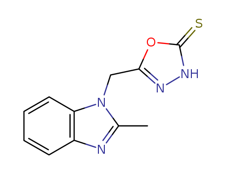 Molecular Structure of 199278-26-7 (1,3,4-Oxadiazole-2(3H)-thione,
5-[(2-methyl-1H-benzimidazol-1-yl)methyl]-)
