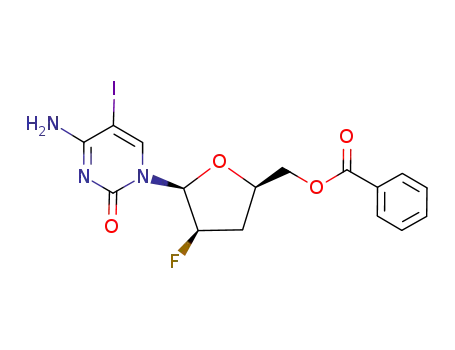 5-iodo-1-(5-O-benzoyl-2,3-dideoxy-2-fluoro-β-L-threo-pentofuranosyl)cytosine