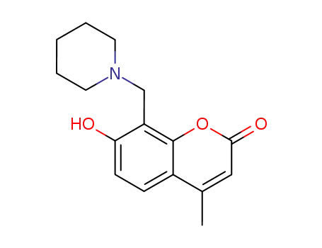 Molecular Structure of 10549-62-9 (2H-1-Benzopyran-2-one,7-hydroxy-4-methyl-8-(1-piperidinylmethyl)-)