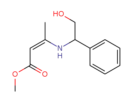 Molecular Structure of 374559-28-1 ((Z)-3-(2-Hydroxy-1-phenyl-ethylamino)-but-2-enoic acid methyl ester)