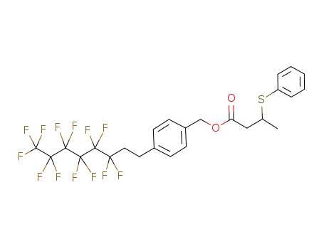 Molecular Structure of 356055-89-5 (3-phenylsulfanyl-butyric acid 4-(3,3,4,4,5,5,6,6,7,7,8,8,8-tridecafluoro-octyl)-benzyl ester)