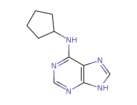 Molecular Structure of 103626-36-4 (9H-Purin-6-amine, N-cyclopentyl-)