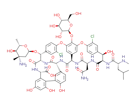 (1S,2R,18R,19R,22S,25R,28R,40S)-2-[(2R,4S,5R,6S)-4-amino-5-hydroxy-4,6-dimethyloxan-2-yl]oxy-22-(2-amino-2-oxoethyl)-5,15-dichloro-18,32,35,37-tetrahydroxy-19-[[(2R)-4-methyl-2-(methylamino)pentanoyl]amino]-20,23,26,42,44-pentaoxo-48-[(2S,3R,4S,5S,6R)-3,4,5-trihydroxy-6-(hydroxymethyl)oxan-2-yl]oxy-7,13-dioxa-21,24,27,41,43-pentazaoctacyclo[26.14.2.23,6.214,17.18,12.129,33.010,25.034,39]pentaconta-3,5,8,10,12(48),14,16,29(45),30,32,34(39),35,37,46,49-pentadecaene-40-carboxylic acid