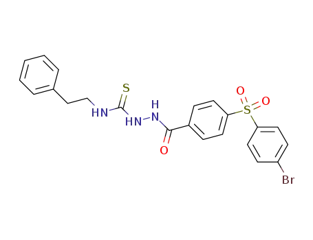 Molecular Structure of 420799-36-6 (Benzoic acid, 4-[(4-bromophenyl)sulfonyl]-,
2-[[(2-phenylethyl)amino]thioxomethyl]hydrazide)