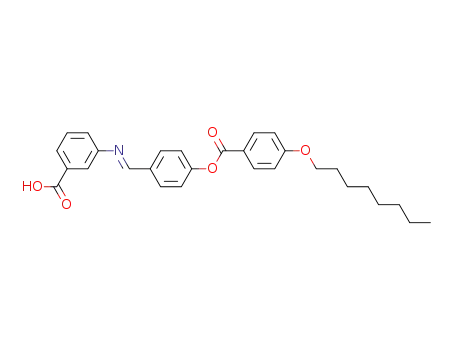 Molecular Structure of 577968-75-3 (Benzoic acid,
3-[(E)-[[4-[[4-(octyloxy)benzoyl]oxy]phenyl]methylene]amino]-)
