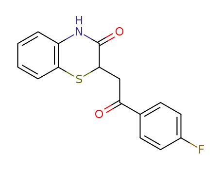 Molecular Structure of 1583-50-2 (2H-1,4-Benzothiazin-3(4H)-one, 2-[4-(4-fluorophenyl)-2-oxoethyl]-)