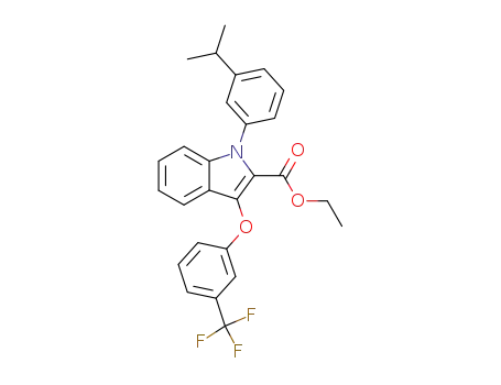 Molecular Structure of 911818-15-0 (1H-Indole-2-carboxylic acid,
1-[3-(1-methylethyl)phenyl]-3-[3-(trifluoromethyl)phenoxy]-, ethyl ester)