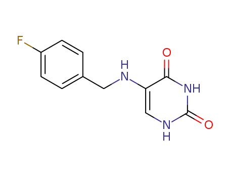 Molecular Structure of 867151-47-1 (5-[(4-fluorobenzyl)amino]dihydropyrimidine-2,4(1H,3H)-dione)