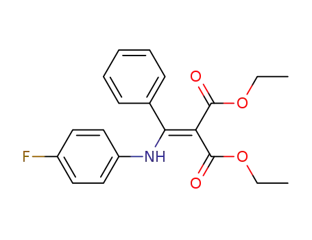 Molecular Structure of 828264-10-4 (Propanedioic acid, [[(4-fluorophenyl)amino]phenylmethylene]-, diethyl
ester)