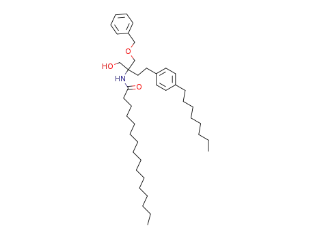 Molecular Structure of 903894-70-2 (hexadecanoic acid [1-benzyloxymethyl-1-hydroxymethyl-3-(4-octyl-phenyl)-propyl]-amide)