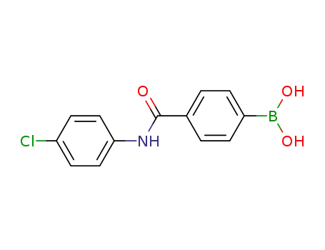 Molecular Structure of 874288-02-5 (4-(4-CHLOROPHENYLCARBAMOYL)PHENYLBORONIC ACID)