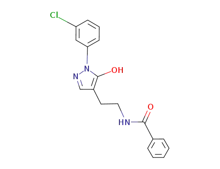 Molecular Structure of 958462-28-7 (N-{2-[1-(3-chlorophenyl)-5-hydroxy-1H-pyrazol-4-yl]ethyl}benzamide)